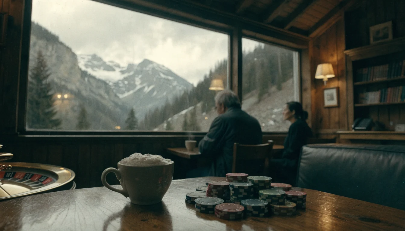 Gemütliches Schweizer Café mit Roulette und Chips